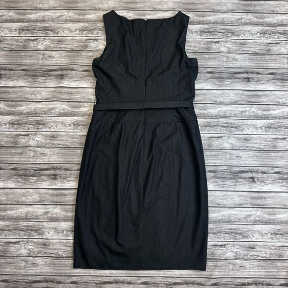 Cache Contour Collection Womens Sleeveless Belted Pencil Dress 12 Dark Grey Gray - Picture 15 of 15